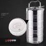 Thermos Food Jar Thermos 304 Stainless Food Flask,Leakproof Insulated Food Containers,Multi-storey,Portable Handle (Size : 1300ML)