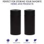 SRW1961 2 x Stash Jar Airtight Smell Proof Aluminum Herb Container Black