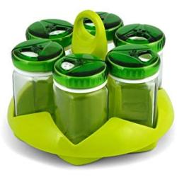 Home 6 brings spice jar cc105 green cap jars food storage containers