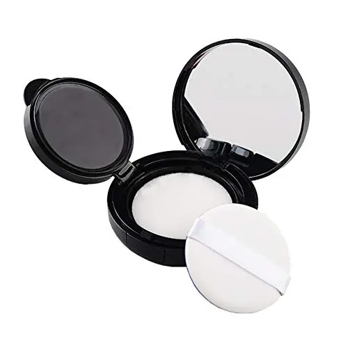 1 Stück 15ml/0.5oz Schwarzes Leeres Refillierbares BB-Cream-Fluid-Behälter-Set mit Goldliner, Spiegel und Schwamm – DIY Kosmetik Luftkissen-Puder-Behälter für Make-up