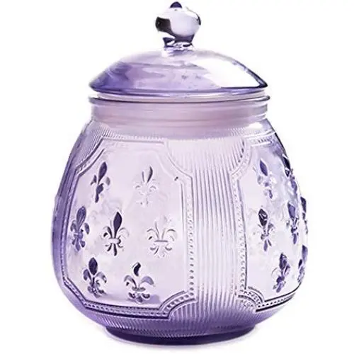 Bouteille de conservation d'aliments en verre reluisant avec relief coloré rétro FUYU, avec couvercle. Bouteille de conservation d'aliments en verre reluisant avec relief coloré rétro FUYU, avec couvercle.