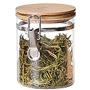 Restarty Food Storage Jar Glass Food Storage Jar with Airtight Seal Bamboo Lid Snap-Fit Glass Canister 600ml 1pcs