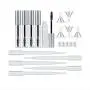 5er Pack 10ml Mascara Flasche mit Eyelash-Bürste und Augenbrauenflasche, Gummistopfen, leere Behälter mit Deckel-Funneln und Transfer-Pipetten Set für Castoröl, DIY Mascara Behälter (Silber)
