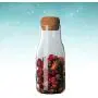 TOPBATHY Glass Jar with Airtight Seal Wood Lid Clear Candy Jar Food Storage Canister for Serving Tea Coffee Spice Sugar Salt size 300ml