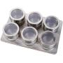 6pcs/set Magnetic Spice Jars, Stainless Steel Spray Spice Bottles Salt Condiment Set, Multi-Purpose Round Storage Spice Rack Set For Home Restaurant etc