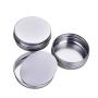 Fizz 2 Oz Aluminum Tins Cans Round Storage Jars Containers Screw Lids Metal Tins Travel Tins Cosmetic Refillable Containers,Pack of 18(Silver)