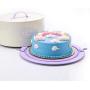 Hot sale X504L Purple Metal Birthday Cake Carrier/Tin/Canister/Container/Home Kitchen Gift With Cover And Lock Catch
