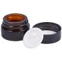 BENECREAT 10 Pack 5g Round Amber Glass Cream Jars Cosmetic Glass Jars with Leak-Proof Gasket for Lotion, Cream and Other Beauty Product
