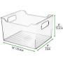 mDesign Plastic Kitchen Pantry Cabinet, Refrigerator or Freezer Food Storage Bin Box - Deep Container with Handles - Organizer for Fruit, Vegetables, Yogurt, Snacks, Pasta 10" Long, 8 Pack - Clear