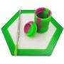 SZBS A Set Silicone Container Hexagon Mat 11ml Drum Shape Container Wax Oil Container Concentrate Storage Containers Wax Silicone Jar With A Metal Rod (Green, 1)