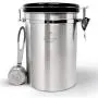 Coffee Boss Coffee Canister, Large Stainless Steel Coffee Bean Storage Container (64floz), Ground Coffee Container Airtight Lid, CO2 Valve & Free Scoop, Best Storage for Fresh Coffee Beans - by Zulay