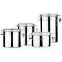Cookie Jar Cereal Coffee Storage Containers Jar 304 Stainless Steel with Lids Airtight Bpa Free Large, Food Storage Containers for Kitchen Pantry Organization Canister Candy Bulk, 4-Pieces
