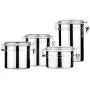 Cookie Jar Cereal Coffee Storage Containers Jar 304 Stainless Steel with Lids Airtight Bpa Free Large, Food Storage Containers for Kitchen Pantry Organization Canister Candy Bulk, 4-Pieces