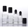 3PCS Empty Refillable Clear Glass Essential Oil Roll-On Bottles Roller Vial Holder Jar Pot with Stainless Steel Roller Ball Cosmetic Container for Perfume Aromatherapy Medicine Oil