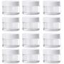 Migavan Storage Jars, Clear Plastic Jar 12pcs 1.7oz Empty Clear Plastic Wide Mouth Storage Bottle Jars Containers with White Screw Cap Lids for Food Cosmetics DIY Slime Making