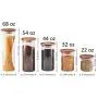 Ensemble de bocaux Essos en verre 44oz avec couvercles en bois, 2 pièces, rangement hermétique et empilable pour la cuisine, idéal pour les aliments, les biscuits, les pâtes.