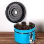 joyMerit Stainless Steel Airtight Canister with Co2 Vent Valve＆ Date Tracker Wheel and Locking Clamp for Kitchen, Coffee Ground Vault Jar, Blue, 27-ounce
