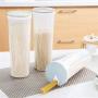 VPOTNT Noodle storage box, whole grains, sealed cans, screw cap, kitchen storage, plastic round, moisture-proof storage tank (Khaki)