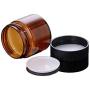 6PCS Plastic Amber Makeup Round Jars Pot with White Inner Liners and Black Lids Cosmetic Packing Vial Bottles Storage Holder Containers for Cream Lotion Facial Pack DIY Beauty Tool (100G/3.4oz)