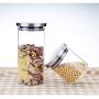 Glass Jars With Stainless Steel Cover Glass Spice Jars Storage Tank Food Contain Coffee Bean Jars And Lips Sealed Jar 85x100mm