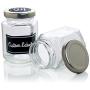 Hexagon Glass Jars - 4 oz Set of 24 Glass Jars with Silver Caps with Chalkboard Labels and Marker - Perfect for Spices, Honey, Canning, Gifts and Crafts