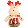 Toyvian 2pcs Christmas Plastic Jar with Plush Santa Elk Cover Candy Food Storage Container Piggy Bank Holiday Party Supplies