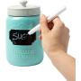 Mason Jar Ceramic Canister Set for Kitchen - Set of 3 Decorative Storage Containers with Air-Tight Lids for Coffee, Sugar & More - Country Style Storage w/Reusable Writable Surface - 12.85oz/Canister