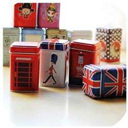 Vintage Toothpick Candy Trinket Tin Jewelry Iron Tea Coin Storage Box Case Cans Kitchen Material Storage Supplies Bottles Jars,Telephone Booth