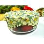 Beeswax Eco-Wrap (5 Pack) - 2 Small, 2 Medium, 1 Large - Organic Reusable Biodegradable Sustainable Plastic-Free Food Storage - Green Leaves Print
