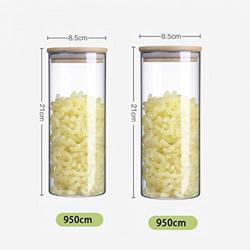 Glass Jar with Bamboo Lid Food Candy Storage Bottles Tea Container Caning Sealing Violetta Mason Jars Kitchen Accessories