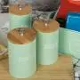 Kitchen Storage&3Pcs / Set Kitchen Spice Jar Tea Pot Coffee Sugar Food Storage Tank with lid
