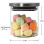 Keypro Airtight Glass Storage Canister, Lead Free Borosilicate Glass, Multi-Size Dried Food Containers, with Stainless Steel Lid, for Tea Leaves, Nuts, Seasoning and Coffee Beans Storage (21 FL OZ)