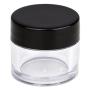 Beauticom High-Graded Quality 7 Grams/7 ML (Quantity: 12 Packs) Thick Wall Crystal Clear Plastic LEAK-PROOF Jars Container with Black Lids for Cosmetic, Lip Balm, Lip Gloss, Creams, Lotions, Liquids
