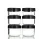 6PCS 10ML/15ML/20ML Clear Plastic Empty Refillable Sample Bottle Case Cosmetic Face Cream Vial Jar Pot Bottle Eyshadow Container Holder with Black Screw Cap Lid