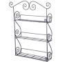 Pentaero Wrought Iron Kitchen Rack, Kitchen Rack, Kitchen Storage Rack, Wall-Mounted Seasoning Rack, 3-Tier Spice Rack Spice Jars Bottle Holder Storage Organizer Shelf for Kitchen (Black)