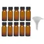 Viva Haushaltswaren, 10 x Tropfenflaschen 10 ml, Apotheker Glasflaschen mit Tropfer, Braun, inkl. Funnell, Glas, Braun, 10 ml