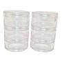 Made in Taiwan Transparent Clear Makeup 3 Stack Plastic Jar 3 Kinds of Size (1 Set)