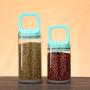 Xigeapg 2Pcs Pull Type Glass Food Storage Bottlevacuum Sealed Can Heat Resistant Miscellaneous Grains Storage Tank Storage Cup Candy Jar