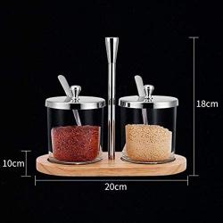 XXDTG Glass Seasoning Jar-seasoning Box, Salt and Sugar Spice Pepper Seasoning Two Jar Set, Kitchen Supplies