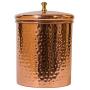 Denmark Artisinal Collection Copper Plated Stainless Steel Kitchen Canisters Storage Bowls with Mirrored Hammer Finish, 79 Ounce Covered Storage Canister