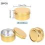 PH PandaHall 20Pack 60ml Metal Jars with Lids 2oz Golden Makeup Empty Containers Tin Empty Aluminum Tins Slip Slide Containers Jar Cans Bottle for Cosmetics Lotion Cream Travel Use