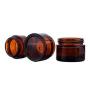 6PCS Amber Glass Empty Cream Cosmetic Bottles Refillable Beauty Care Skin Cream Lotions Case with White Inner Liners Cream Ointments Bottles for Travel Sample Packing(5ML/0.16OZ)