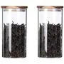 Hisght 2 Pcs 350ML 12OZ Glass Storage Jar Food Container Bottles Food Storage Container Canister Sealed Tank with Airtight Seal Bamboo Lid Tea Spice Coffee and More(Clear) Hisght 2 Pcs 350ML 12OZ Glass Storage Jar Food Container Bottles Food Storage Container Canister Sealed Tank with Airtight Seal Bamboo Lid Tea Spice Coffee and More(Clear)