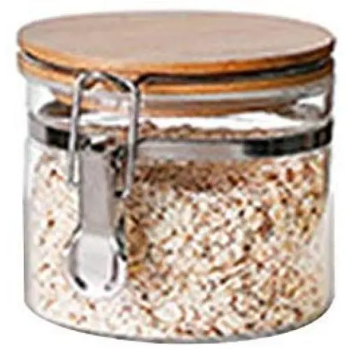 Debuy Food Storage Jar Glass Food Storage Jar with Airtight Seal Bamboo Lid Snap-Fit Glass Canister New(100mmx95mm) Debuy Food Storage Jar Glass Food Storage Jar with Airtight Seal Bamboo Lid Snap-Fit Glass Canister New(100mmx95mm)