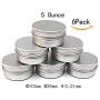 CTKcom 5-Ounce 6-Packs Screw Top Metal Steel Tins Aluminum Tin Cans Gram Jar,150ml Empty Slip Slide Round Containers For Lip Balm,Salve,Crafts,DIY Beauty,Cosmetic,Candles,Storage Kit,Pack of 6