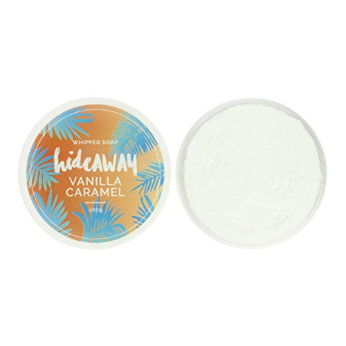 HideAWAY Whipped Bath Soap - Creamy Body Wash for Women that Smells Amazing - Shaving Cream, Moisturizing Shower Soaps - Vanilla Caramel, 100g