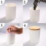 TNKML Food Storage Jar Ceramic Food Storage Jar With Airtight Seal Bamboo Lid Modern Design White Ceramic Food Storage Canister 300Ml