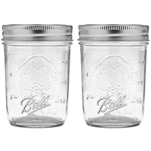 Ball Regular Mouth Mason Jars with Lids & Bands, Half Pint, 8-oz (2-Pack)