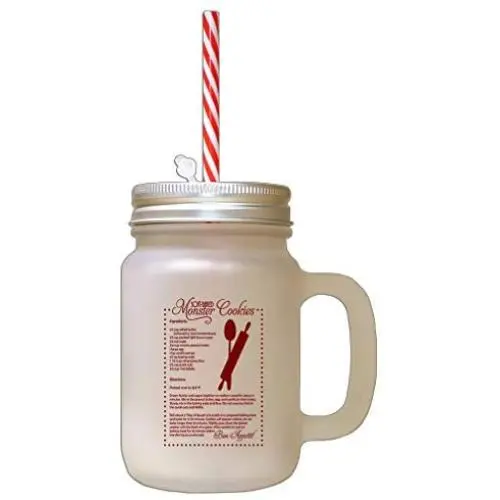Maroon Soft Baked Monster Cookies Kitchen Recipe Frosted Glass Mason Jar With Straw Maroon Soft Baked Monster Cookies Kitchen Recipe Frosted Glass Mason Jar With Straw