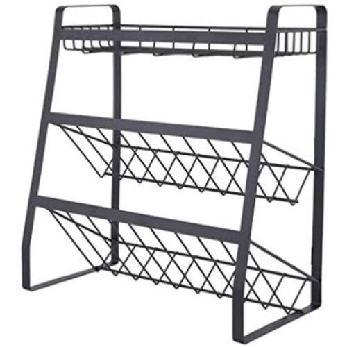UPKOCH Standing Rack Spice Rack Kitchen Countertop Storage Organizer Spice Bottle Jar Rack Holder Three Layers Shelf Holder